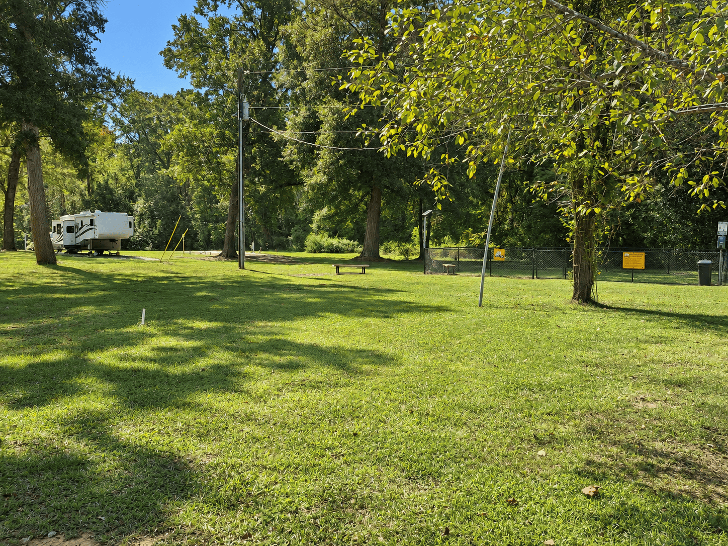 Open grass in the pet area