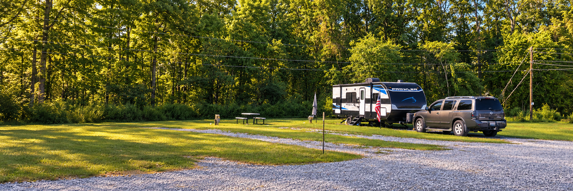 Travel trailer site at Montgomery Station RV Resort